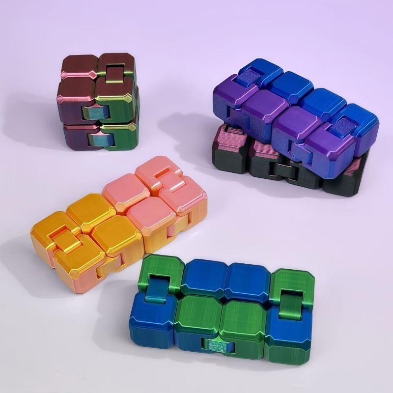 Infinity Stress Relief Cube Toy Portable Educational Decompress Fidget Toy for Adults Kids Birthday Gift 3D Geometric Desk Cube