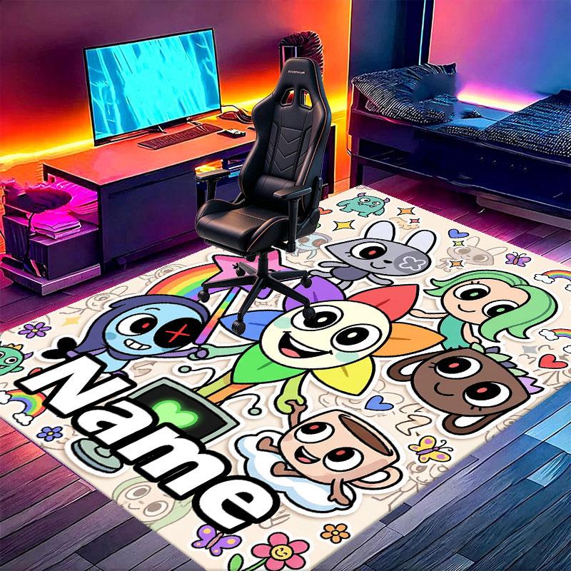 Custom Name Personalized Dandy's World Print Carpet, Versatile Home Decor Rug, for Playroom, Apartment, Balcony, Entryway, Hallway Gift