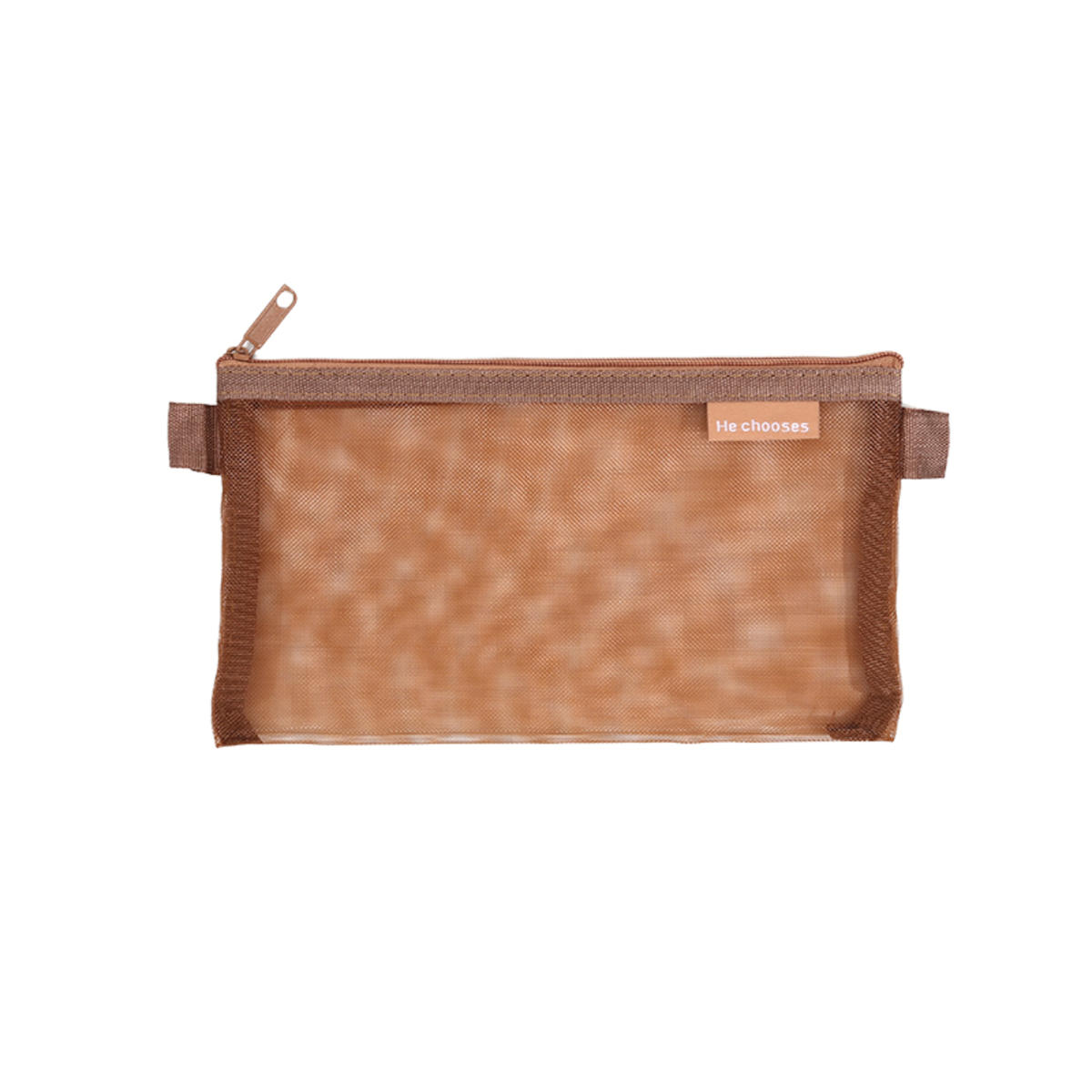 

Simple Transparent Double Mesh Bag Pencil Case Office Student Pencil Cases Nylon Kalem Kutusu School Supplies Pen Box one size коричневый