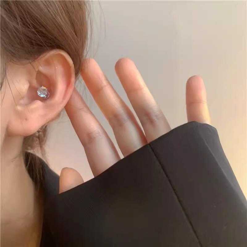 LATS Unisex Magnetic Clip Earrings for Women Six Claw Zircon Non-Piercing Ear Cuff Daily Jewelry Accessories Party Gift