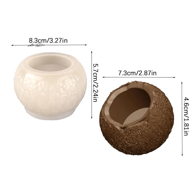 3D Simulation Coconut Shaped Silicone Mold for DIY Mousse Cake Dessert Chocolate Aromatherapy Candle Gypsum Soap Baking Mould