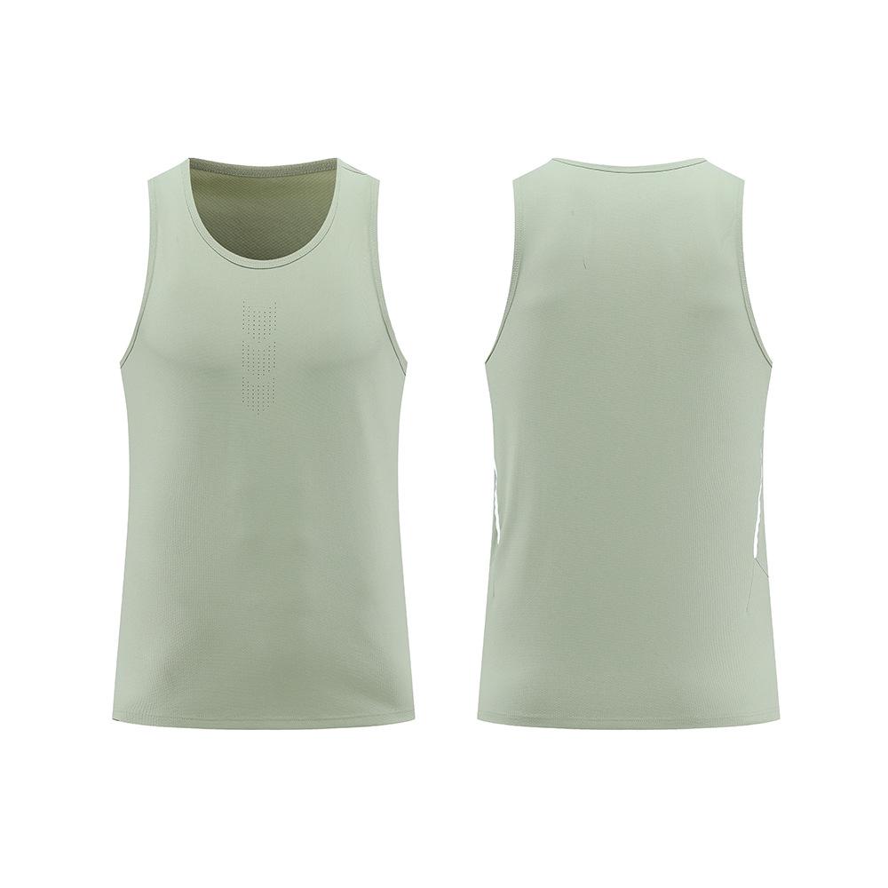 Unisex Quick-Dry Ice Silk Sports Tank Top - Breathable, Round Neck, Sleeveless for Basketball Training