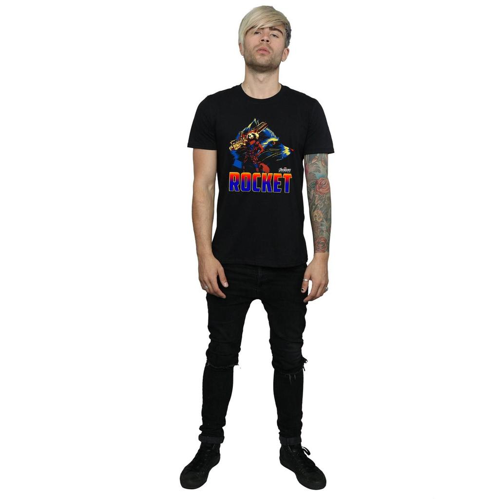 Marvel Mens Avengers Infinity War Rocket Character T-Shirt