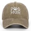 Men's Pure Cotton Distressed Sun Hat with "DOGDADDOGMOM" Embroidery - Large Brim Baseball Cap
