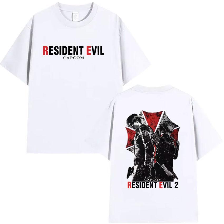 Hot Game Leon Kennedy Resident Evil Graphic T Shirt Mens Summer Gothic Short Sleeve Tshirts Man 100 Cotton Tshirt Streetwear