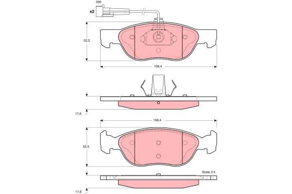 Trw Brake Pads Gdb1364 Rozmiar 004