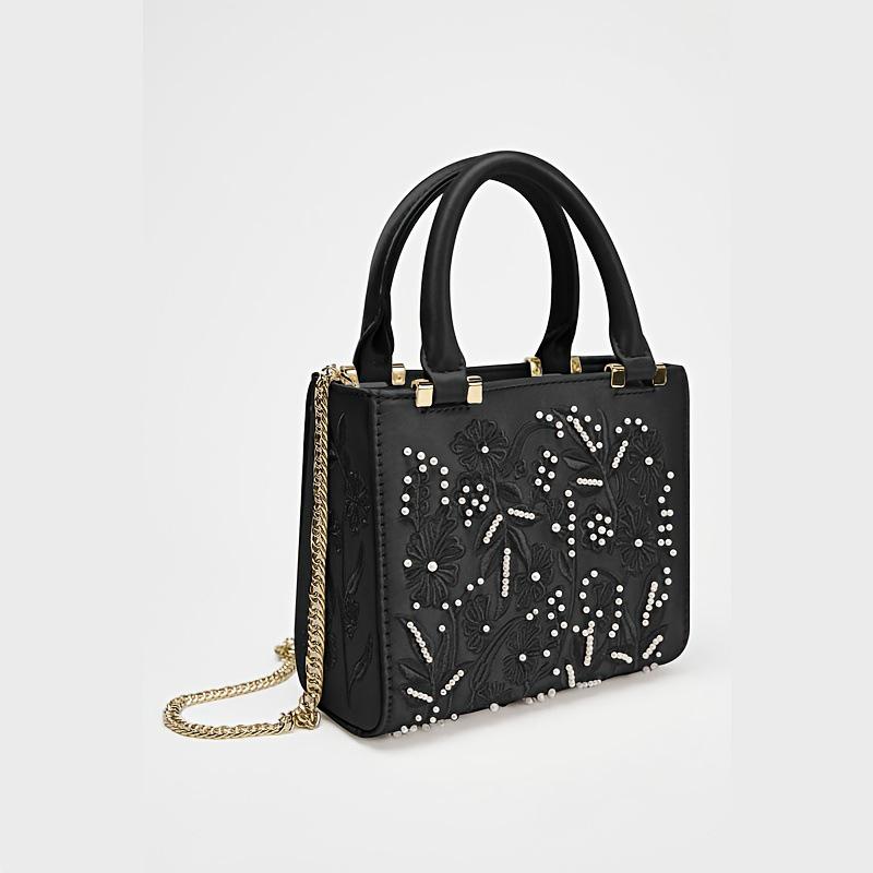 

2025 Элегантная женская вечерняя сумочка из кружева и жемчуга