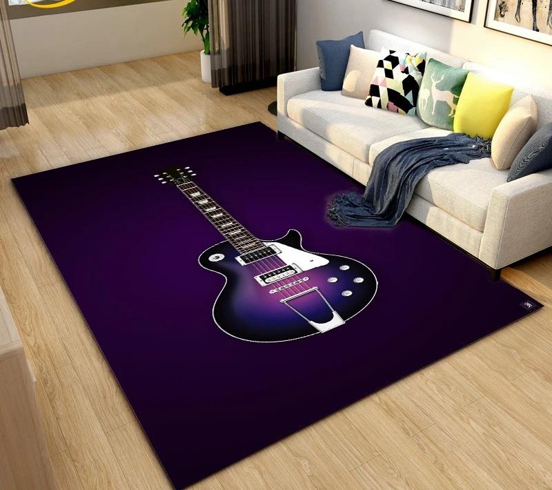 Klassische E-Gitarre Bass Teppich Schlafzimmer Zuhause Weiche Matte Waschbar Wohnzimmer Dekoration Flur Ankleidezimmer Couchtisch Teppich