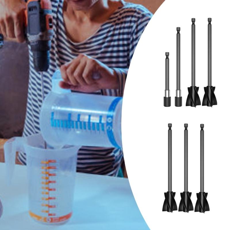 5Pcs Handheld Epoxy Resin Mixer Stirring Tool with 2 Extender Handle For Candle Soap Making and Paint Mixing Blending