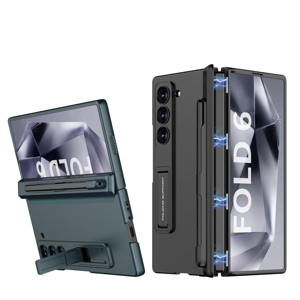 Samsung Fold6 Pen Slot Case: Cross-Border Folding, Magnetic Flip, Hinge Protection.