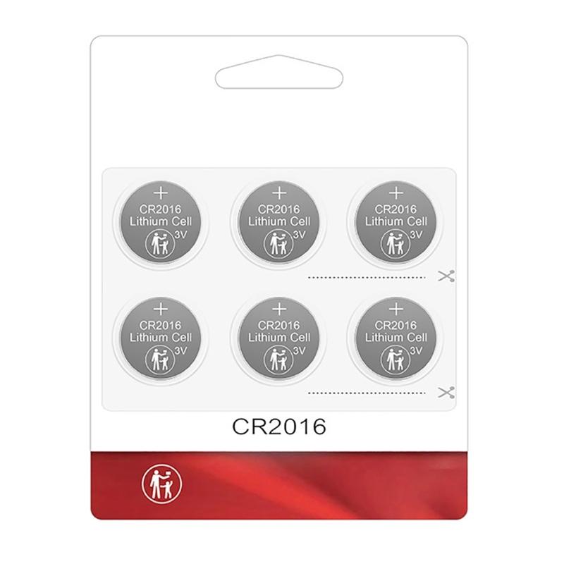 

6Pcs CR2016 Button Cell Batteries 3V 75mAh Coin Cell Battery Longlasting For Electronics 1