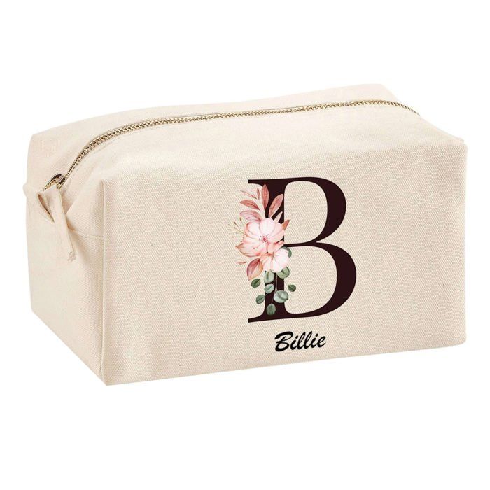 Trousse multifonction Billie Lettre Fleur Cadeau Anniversaire Noël Idée Personnalisé Original | Trousse Scolaire Fournitures Bureau