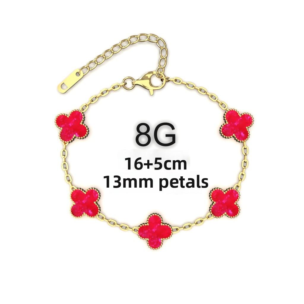 13MM Titanium Steel Four-leaf Clover Bracelet Small Fresh Fashion Petals 18K Does Not Lose Color Ladies Bracelet