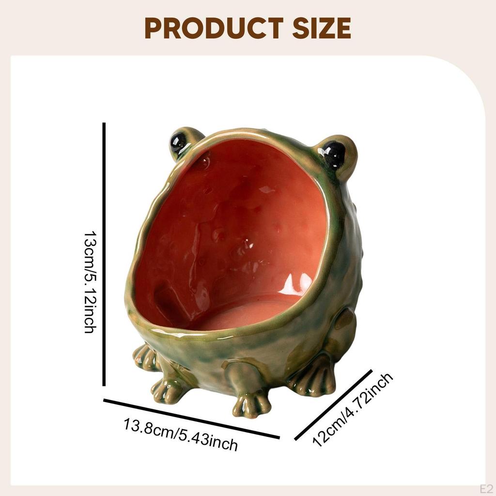 Ceramic Frog Candy Jar Sculpture Decorative Versatile Jewelry Tray Server for TV Cabinet