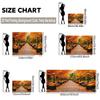 1 Piece of 2D Flat Background Cloth, Autumn Fallen Leaves Road with Bright Flowers and Pumpkin Lantern Background Cloth, DJH