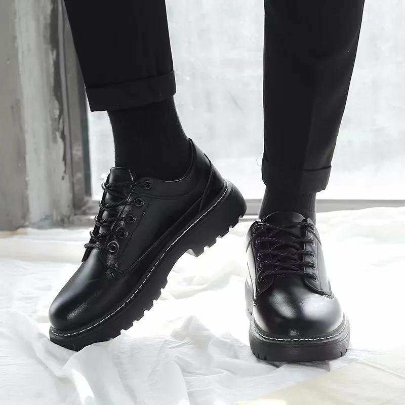 Men Casual Leather Shoes Business Office Men Shoes Luxury Solid Wedding Men's Dress Shoes Lace-Up Platform Male Oxford Shoes