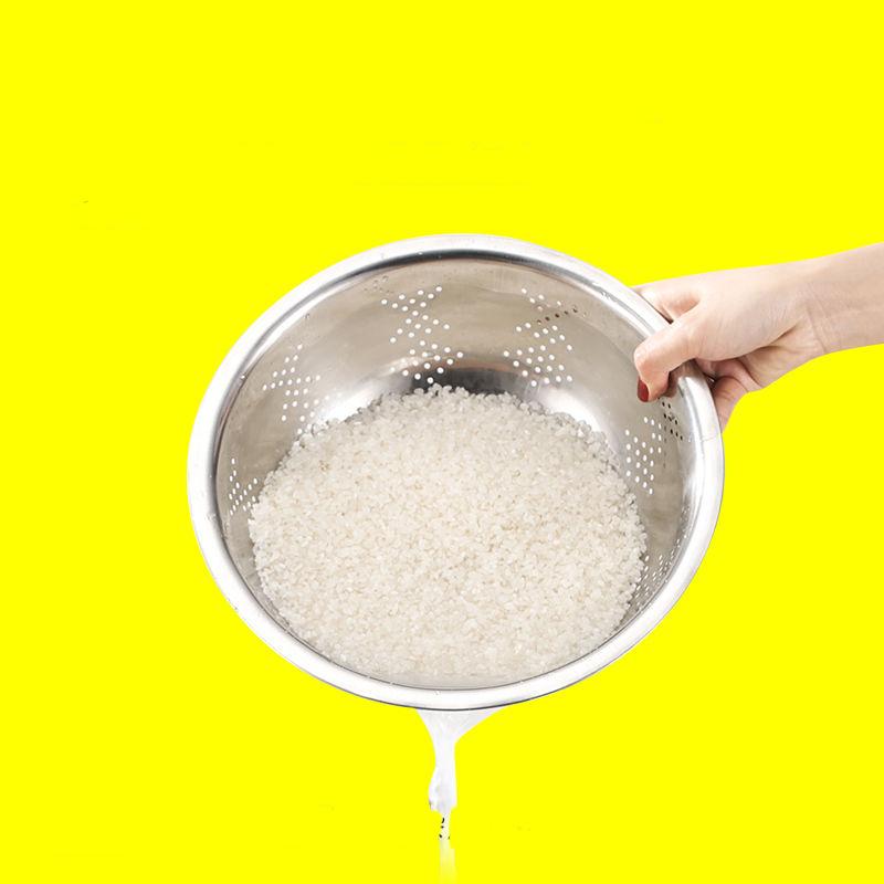 Five-piece Stainless Steel Basin Round Thickened Deepened Basin Household Kitchen Soup Washing Vegetable Drain Basin