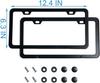 2PCS Premium Matte Black License Plate Frames,Solid Rust-Proof Aluminum Holder with 2Holes,Universal Car Frame for Women and Man, Including Screws