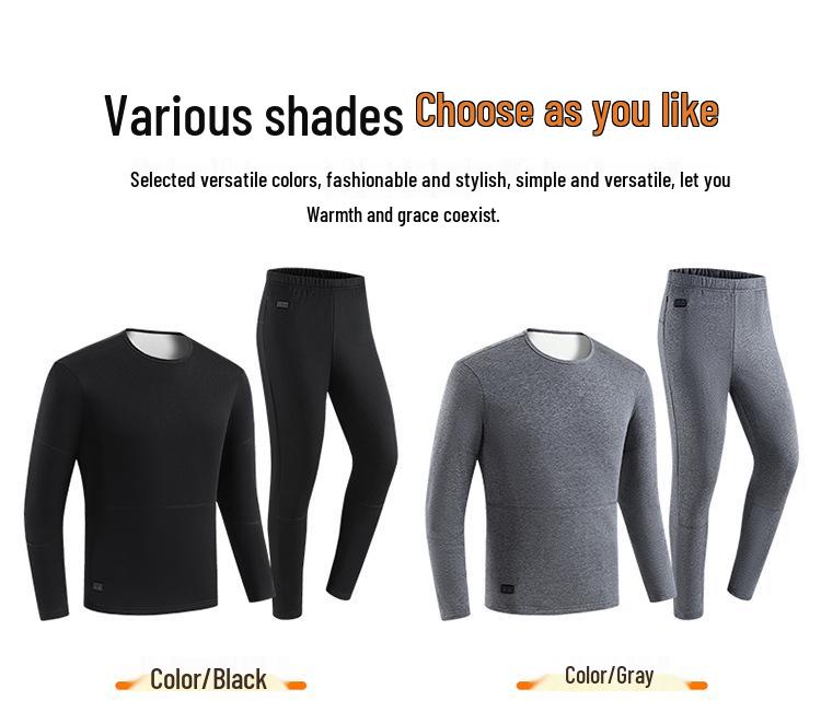 Smart Heated Fleece-Lined Underwear Set: Full-Body, Warm, and Cold-Proof