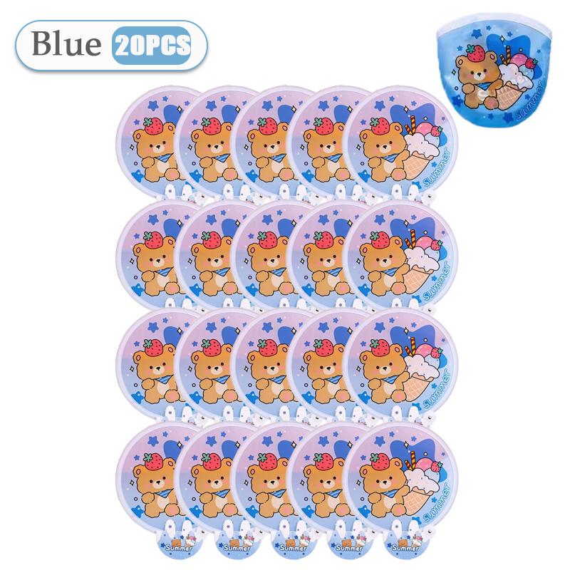 1-40PCS Cartoon Foldable Fan Summer Cute Mini Round Fan Creative Small Fresh Pocket Fan Simple Portable Collapsible Fan Hand Fan