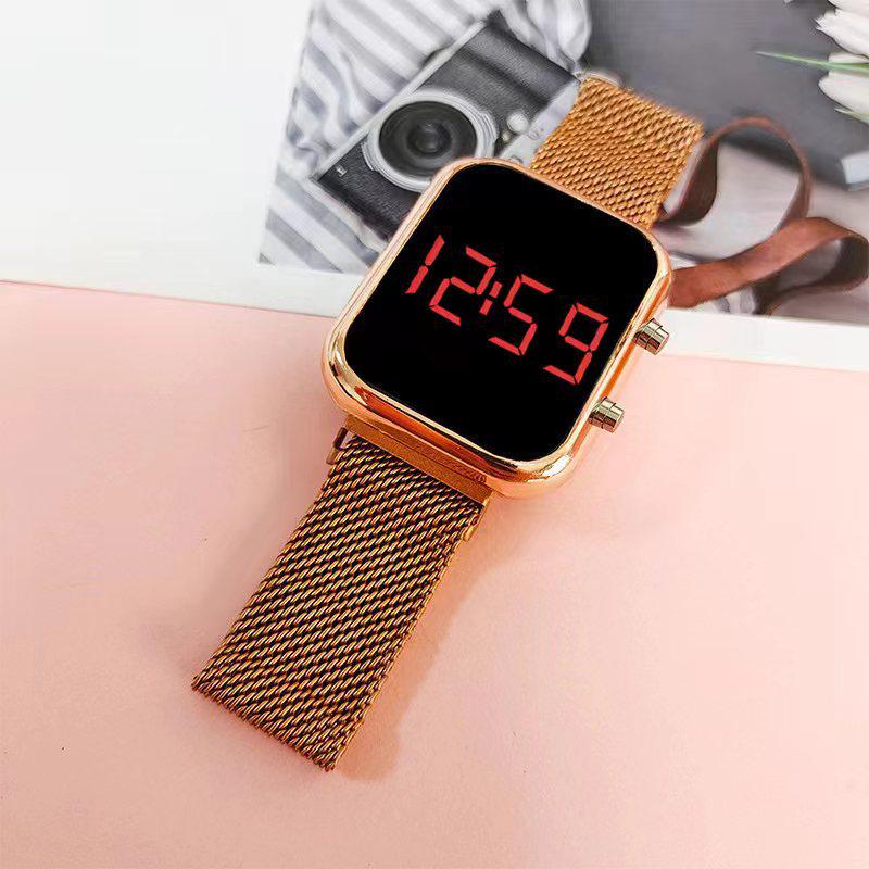 Creative Outdoor Sports Mesh Belt LED Electronic Watch for Students