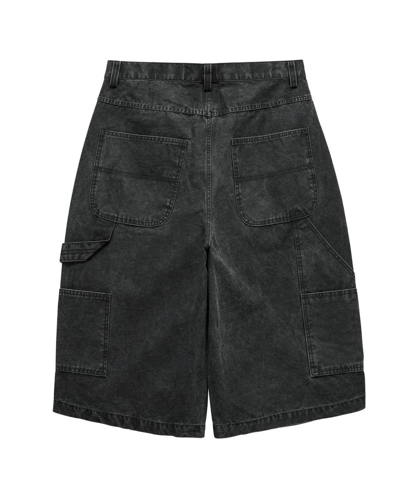 Denawo Washed Carpenter Bermuda Pants (Black)