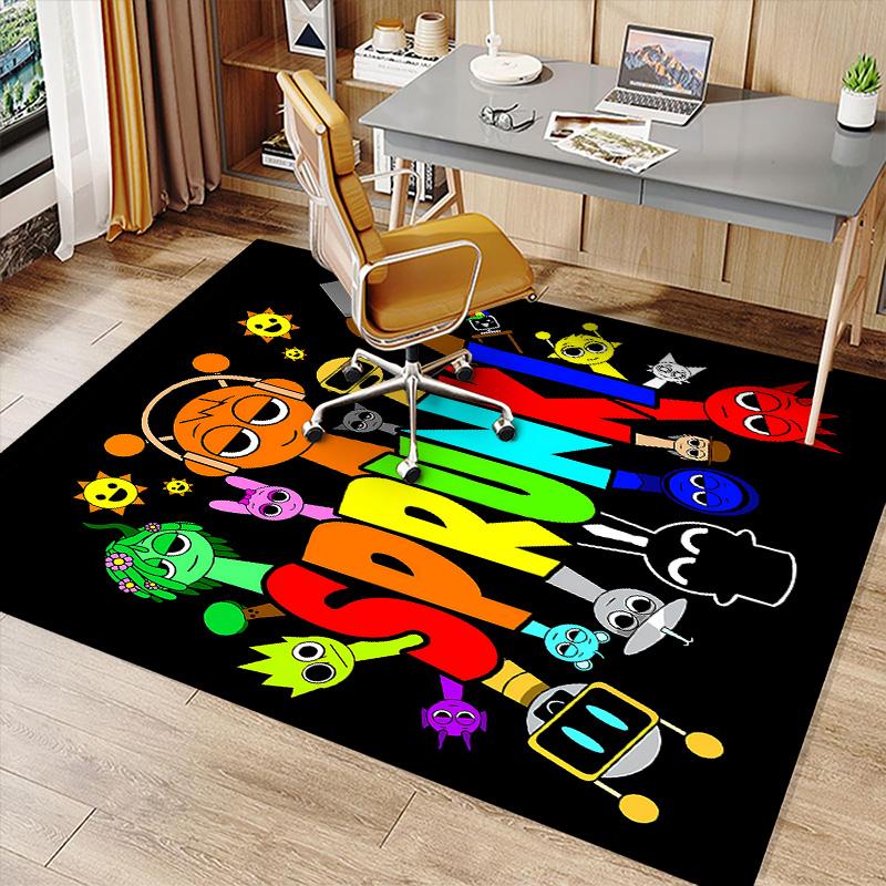 Sprunki1 Printed Absorbent Washable Carpet, Non-Slip Bathroom Mats, Kitchen Rugs, Yoga Mat,Living Room Entrance, Camping Picnic Rugs