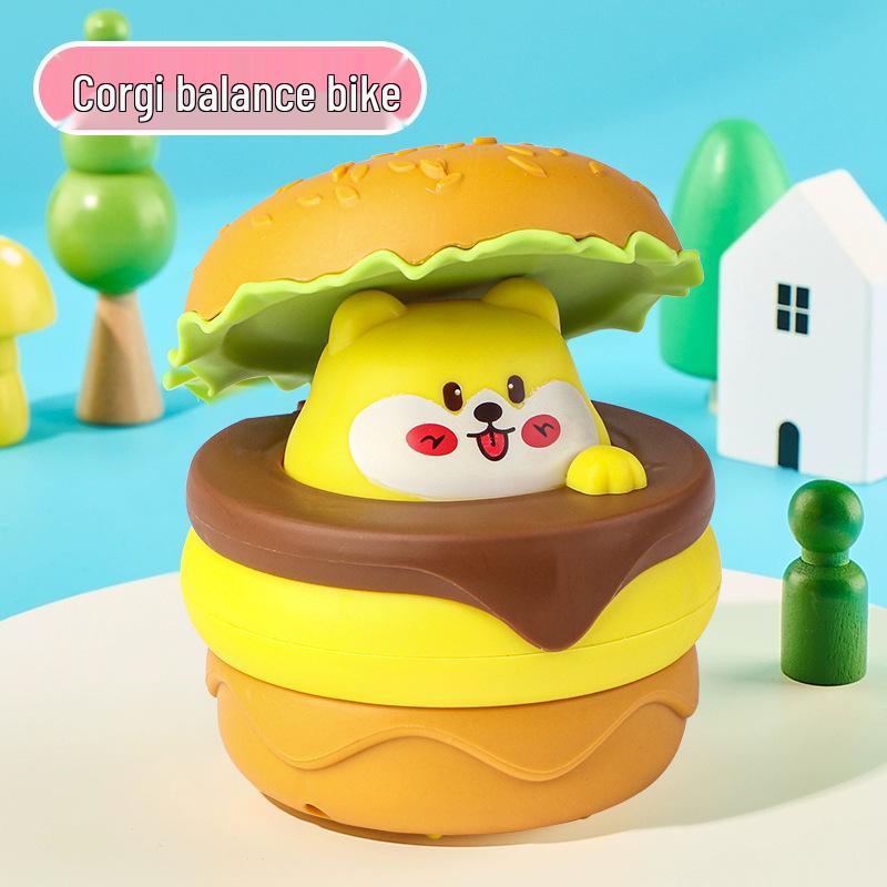 Hot Selling Burger Car Toy: Inertial Pull-Back for Kids, Press-and-Slide Cartoon Design, Perfect Festival Gift for Boys & Girls