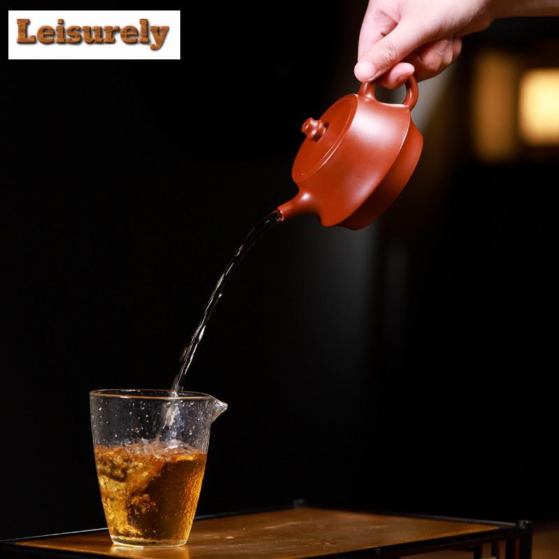 200ml Retro Yixing Purple Clay Teapots Handmade Plinth Pot Raw Ore Dahongpao Mud Tea Maker Kettle With Filter Zisha Tea Set Gift