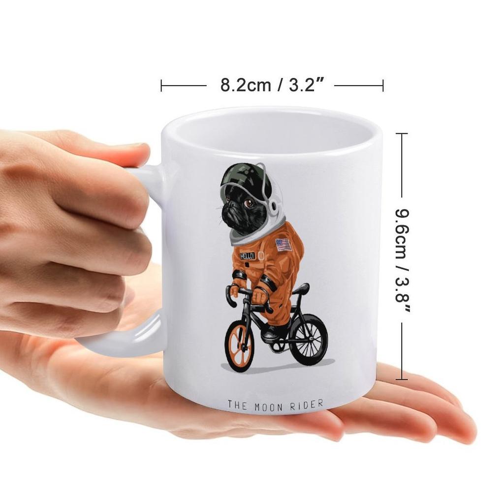 1Pack 11oz White Ceramic Mug Featuring Double-Side Printed Graphic Reliable Coffee Cup For Home Office Use