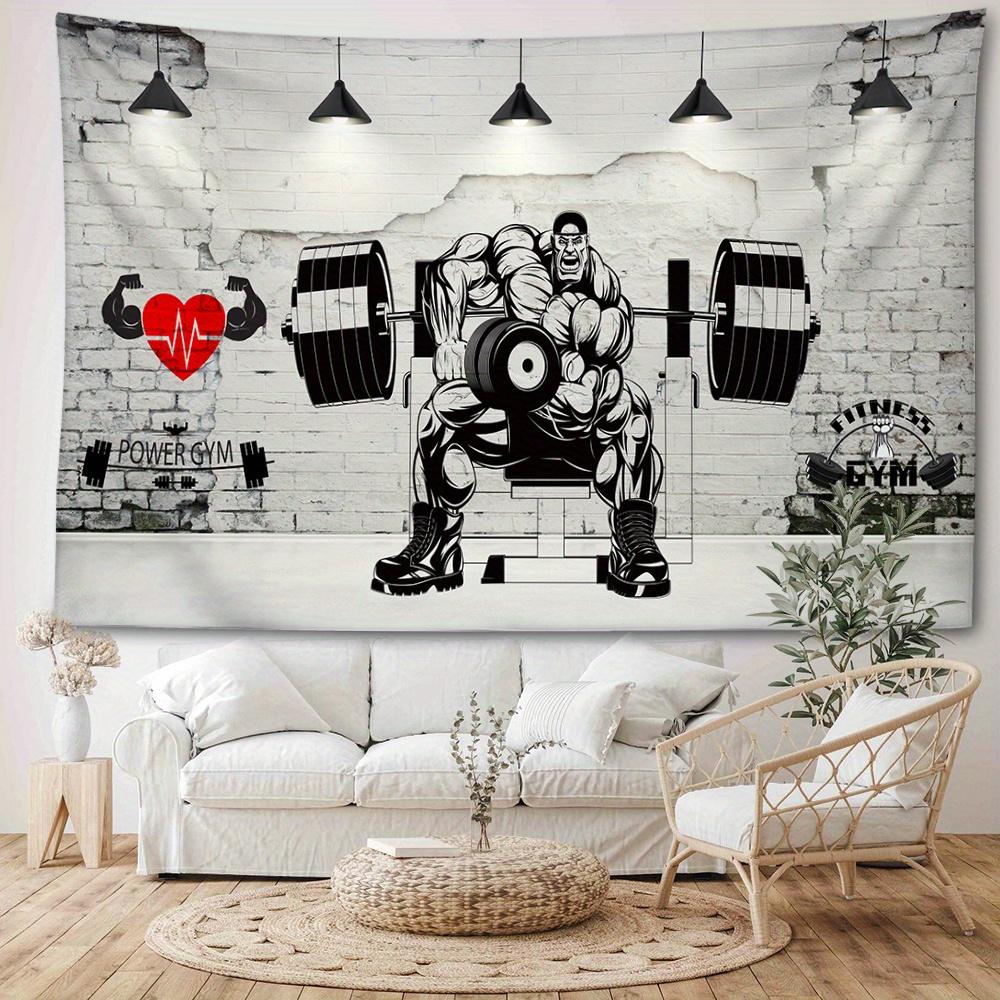 1pc Muscle for Man Fitness Tapestry Wall Hanging, Room Decor, Bedroom Decor, Living Room Background, Natural Style Backdrop Cloth, Hanging Tapestry