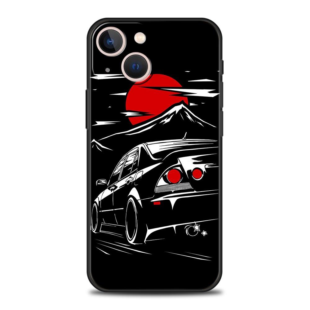 

Japan JDM Sports Car Phone Case For iPhone Apple 14 13 Pro Max 12 11 Mini 7 8 Plus XR XS X SE 2020 Cover Shell Black Coque Funda iPhone 13 Mini
