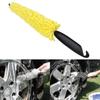 1X Auto Car Tool Tire Rim Cleaner Black Plastic Handle Yellow Sponge Car Wheel Brush Cleaning Scrub Tool High Quality