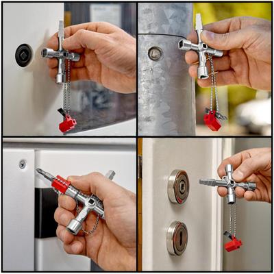 4 In 1 Cross Key Wrench With Accessories Universal Square Triangle Key Wrench Electrical Cupboard Box Elevator Cabinet