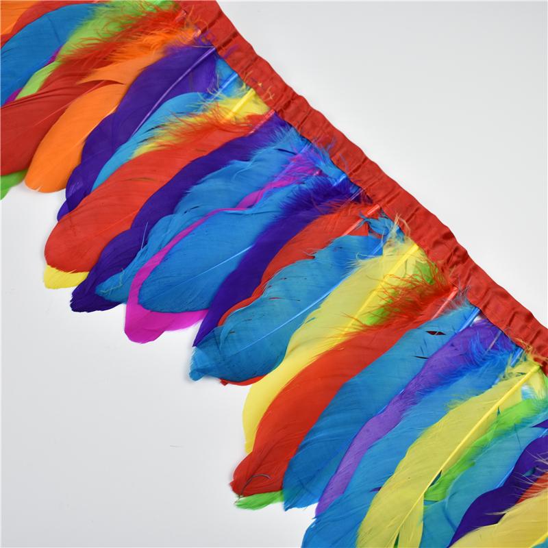 

2Meters Goose Feather Trims Wedding Party Decoration Fringes for Clothes Macrame Feathers DIY Colored Plumes Ribbons for Crafts разноцветный