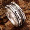925 Sterling Silver Ring, Designer Band Spinner Ring, Handmade Two Tone Ring, Meditation Ring, For Her, Silver Anxiety Ring, Bridesmaid Ring