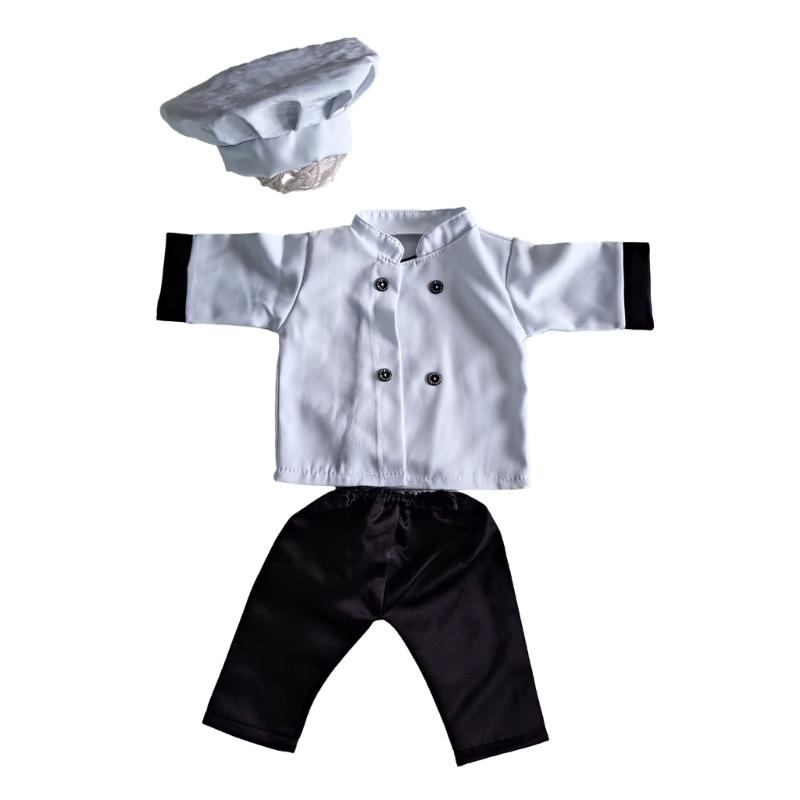 

Baby Photo Costume Cook Hat Tops Pants Outfit Newborns Photo Props Photoshoots Clothing Infant Skin-Friendly Photo Suit 1