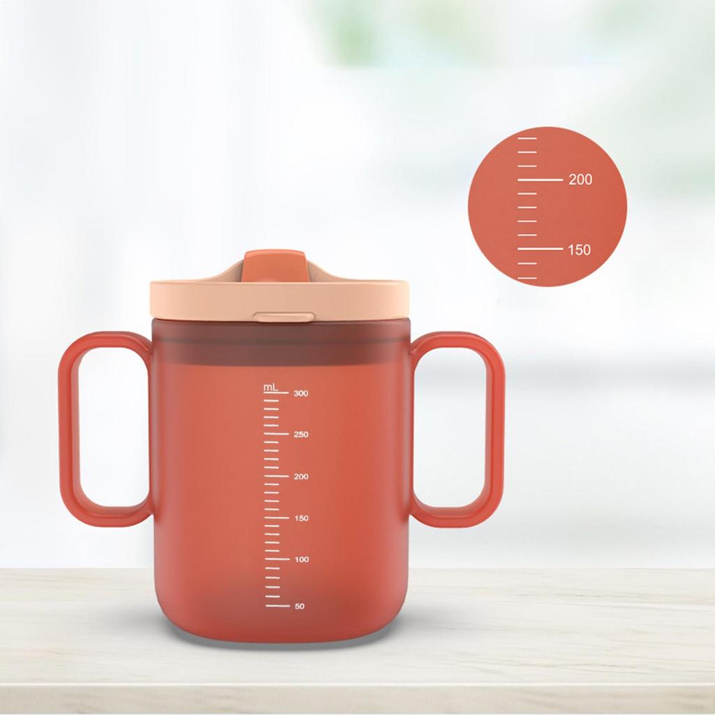Kubek dla osób starszych 300 ml Kubek na wodę PP z uchwytami Kubki ze słomką Kubek nieprzewracalny Kubek do karmienia pooperacyjnego zapobiegający zadławieniu Kubek do picia