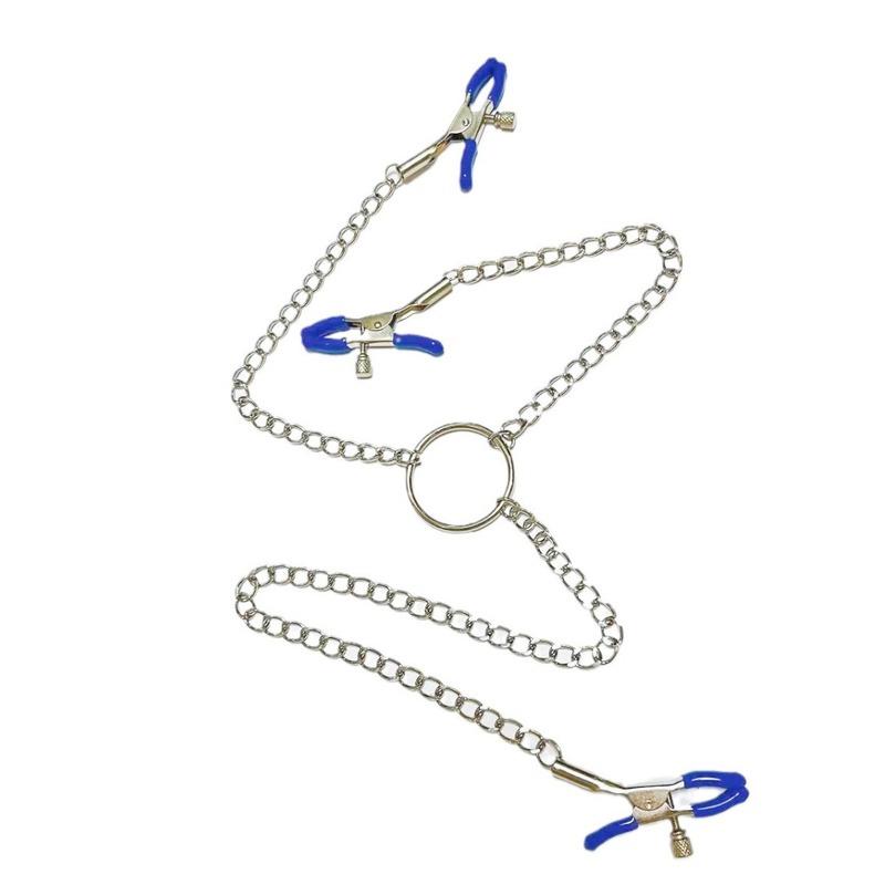 Stainless Steel Metal Chain Nipple Milk Clips Breast Clip Sex Nipple Clamps Sex Toys Butterfly Style For Couples