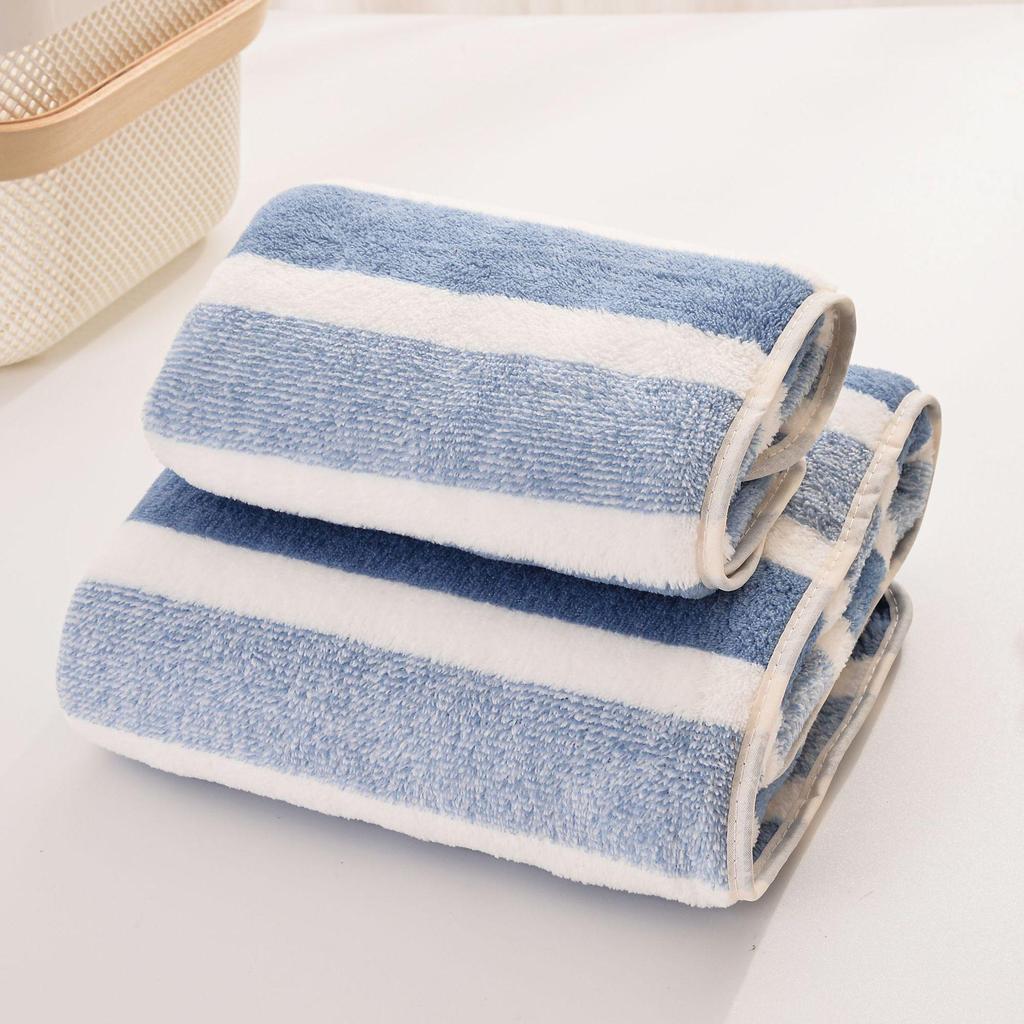 Soft Coral Fleece Absorbent Couple Bath Towel for Home Use