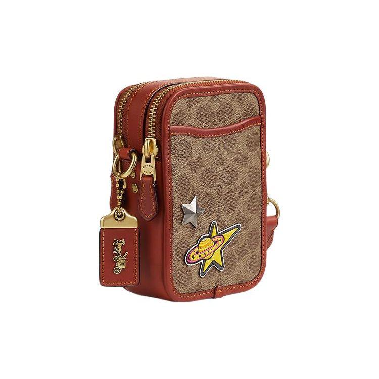 Coach X Mint X Serf Collaboration Rogue 12 Mini Crossbody Bag Men Bags Brown Rust CD681-OGT