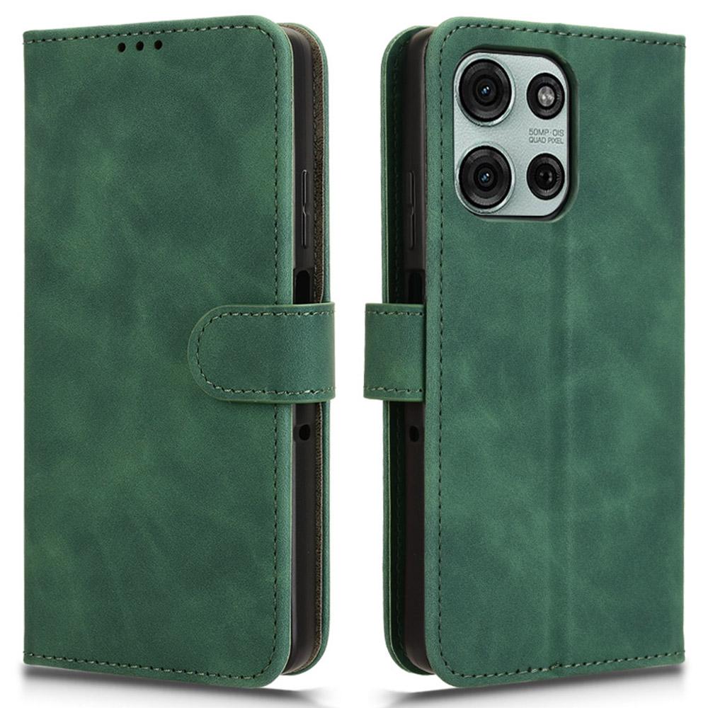 

Для Motorola Moto G75 5G Кожаный чехол с эффектом кожи, противоударный, кошелек-книжка, флип-чехол для телефона C