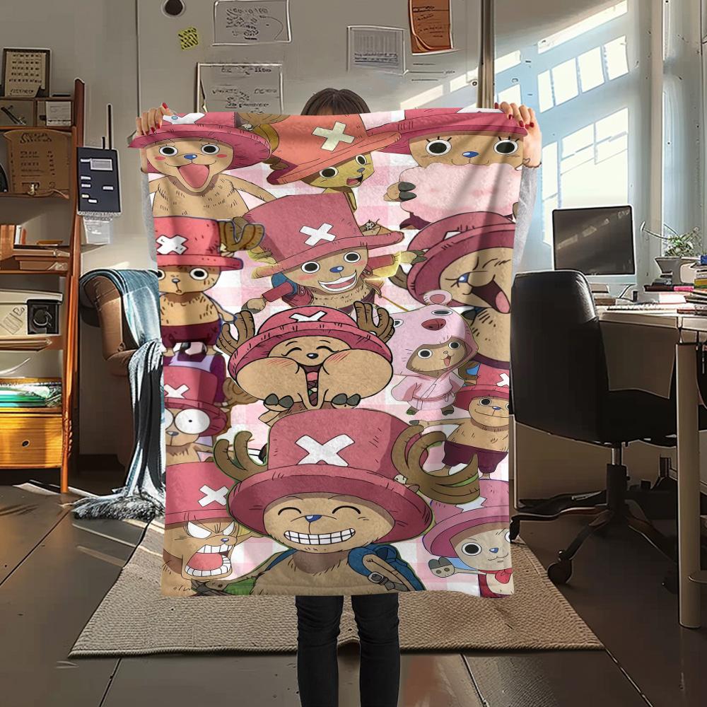 1 Stück One Piece Tony Tony Chopper Gemusterte Flanelldecke Geeignet für Alle Jahreszeiten Für Heimdekoration Wärme Und Komfort Geschenke Feiertagsgeschenk