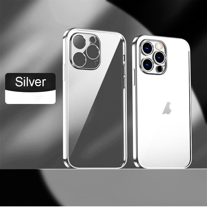 Luxury Plating Transparent Soft Silicone Case for iPhone 13 11 12 Pro Max Mini XR X XS SE 2020 8 7 Plus Shockproof Clear Cover