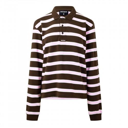 WRSTBHVR Womens/Ladies Striped Long-Sleeved Polo Shirt