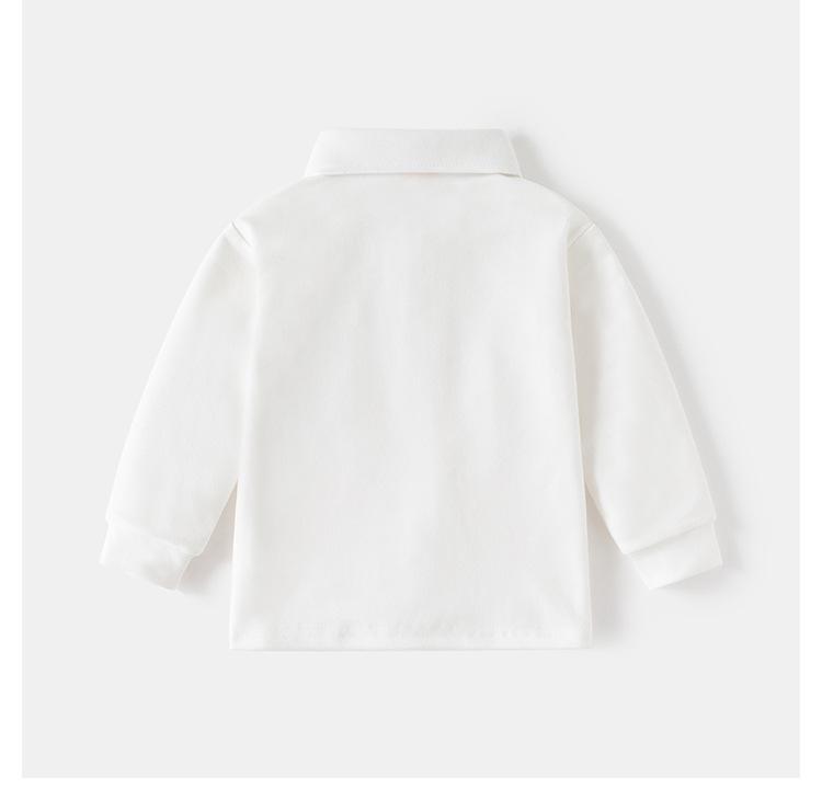 Children's 2024 Long-Sleeve Polo Shirt: Thickened Lapel Korean-Style Top for Boys - Autumn Collection.