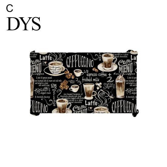 Dining Table Cover Waterproof Wrinkle Free Flax Coffee Pattern Cloth Printed Vintage Versatile Linen for Home