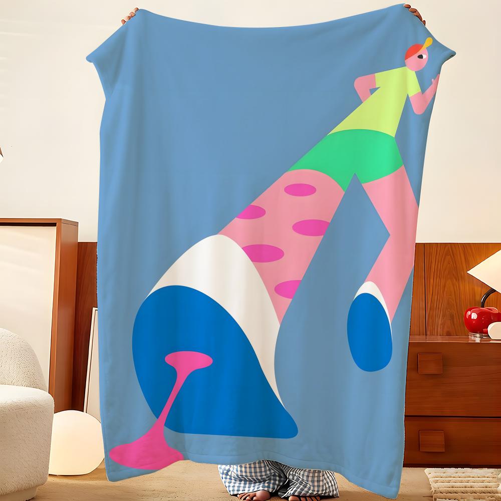 Artist A-Andy H-Huang Throw Flannel Throw Blanket, Lightweight Cozy, Durable Washable Cute Cool