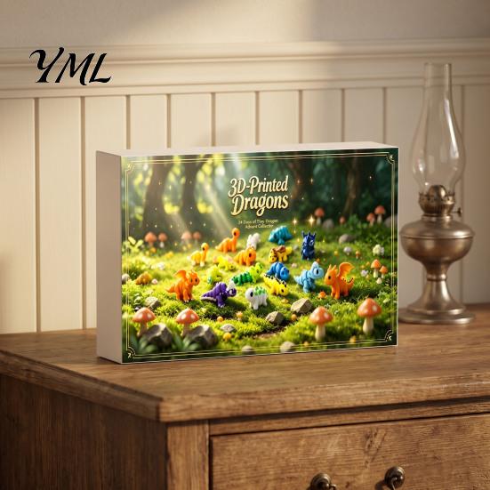 Stress Relief Toys for Teens 3D Printed Dinosaur Advent Calendar, 24-Day Mini Articulated Figure Set, Holiday Calendar Kids Christmas Countdown