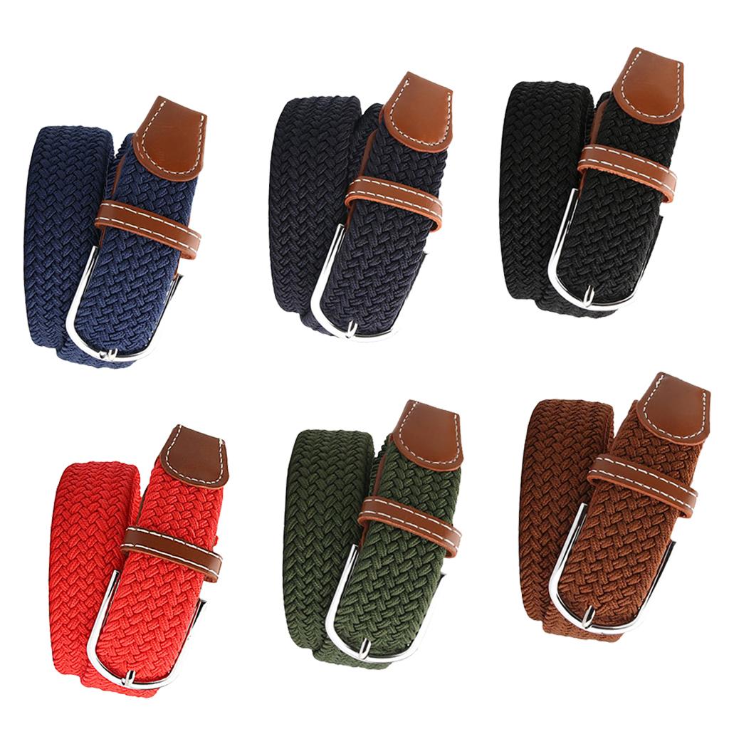 Men Women Knitted Canvas Belt Unisex Army Web Belt Waistbelt 105x3.3cm